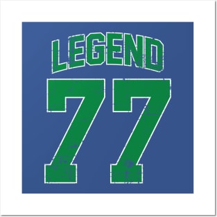 Legend 77 Luka Doncic Retro Green Posters and Art